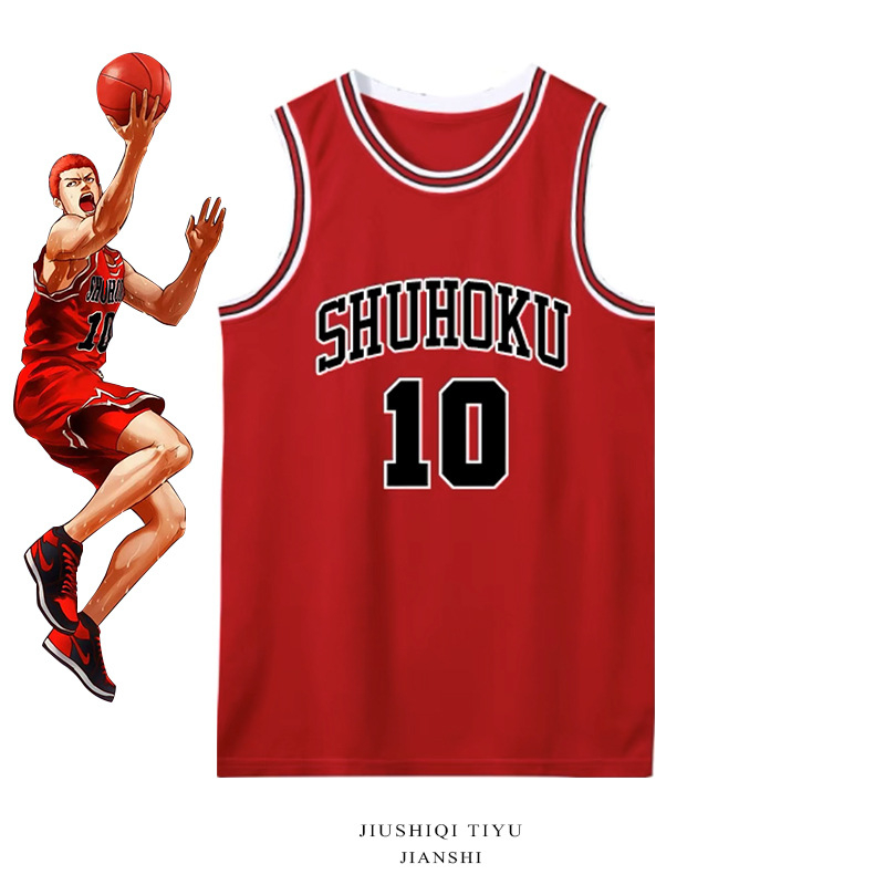 Flash Power Slam Dunk košarkaški dresovi – broj 10 Hanamichi Sakuragi, broj 14 Mitsui Hisashi, broj 11 Kaede Rukawa – unisex odrasli