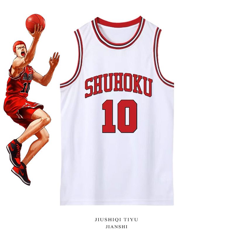 Flash Power Slam Dunk košarkaški dresovi – broj 10 Hanamichi Sakuragi, broj 14 Mitsui Hisashi, broj 11 Kaede Rukawa – unisex odrasli