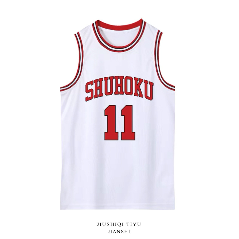Flash Power Slam Dunk košarkaški dresovi – broj 10 Hanamichi Sakuragi, broj 14 Mitsui Hisashi, broj 11 Kaede Rukawa – unisex odrasli