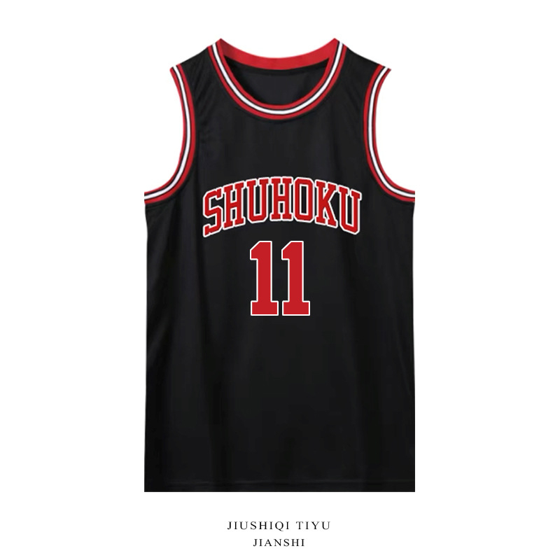 Flash Power Slam Dunk košarkaški dresovi – broj 10 Hanamichi Sakuragi, broj 14 Mitsui Hisashi, broj 11 Kaede Rukawa – unisex odrasli