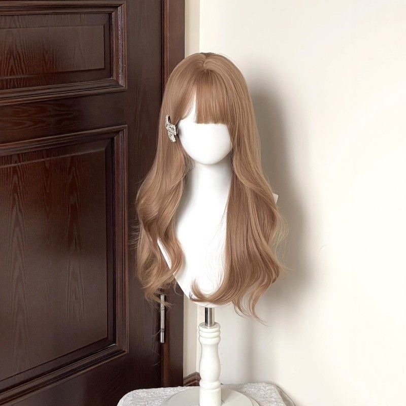 Sihe perucă – păr lung buclat, fibre de mătase rezistente la temperaturi, breton drept sau înclinat, construcție mecanică, model MG-327