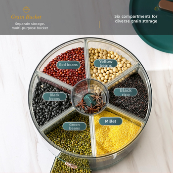 Cutie din plastic PP pentru depozitarea cerealelor, cu separator rotativ, etanșă, protecție împotriva umidității și dăunătorilor, recipient transparent pentru orez, capacitate peste 10 L