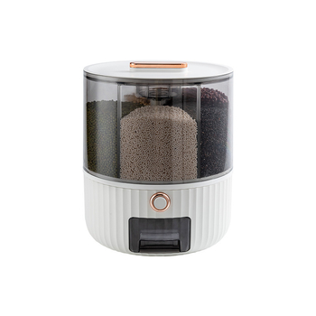 Cutie din plastic PP pentru depozitarea cerealelor, cu separator rotativ, etanșă, protecție împotriva umidității și dăunătorilor, recipient transparent pentru orez, capacitate peste 10 L