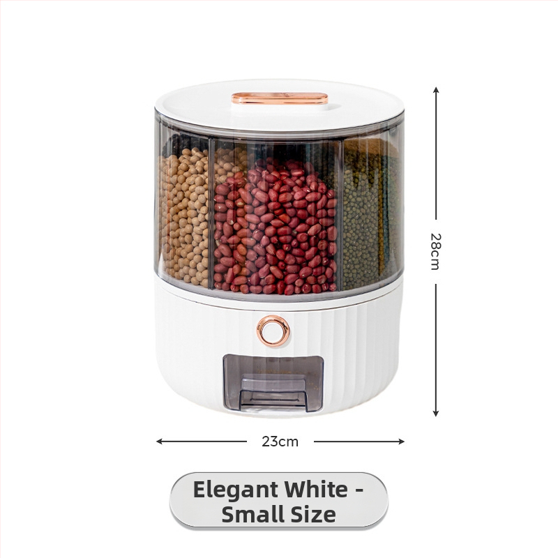 Cutie din plastic PP pentru depozitarea cerealelor, cu separator rotativ, etanșă, protecție împotriva umidității și dăunătorilor, recipient transparent pentru orez, capacitate peste 10 L