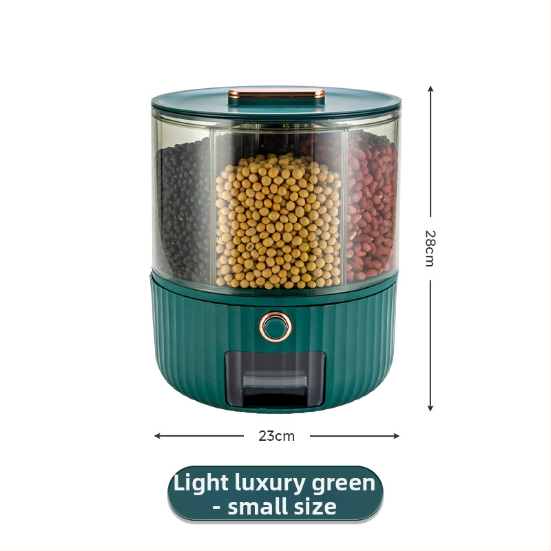 Cutie din plastic PP pentru depozitarea cerealelor, cu separator rotativ, etanșă, protecție împotriva umidității și dăunătorilor, recipient transparent pentru orez, capacitate peste 10 L