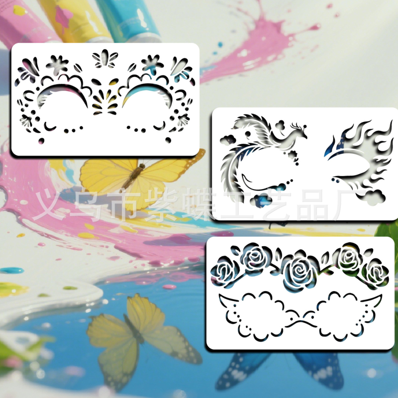 Šablona za crtanje lica za masku lisice s cvjetnim motivima - PET materijal - Yiwu Purple Butterfly Arts and Crafts Factory