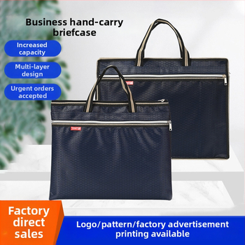 Geantă de documente pentru laptop, cu mâner, din Oxford cloth, fermoar, design tridimensional