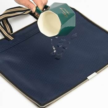 Geantă de documente pentru laptop, cu mâner, din Oxford cloth, fermoar, design tridimensional