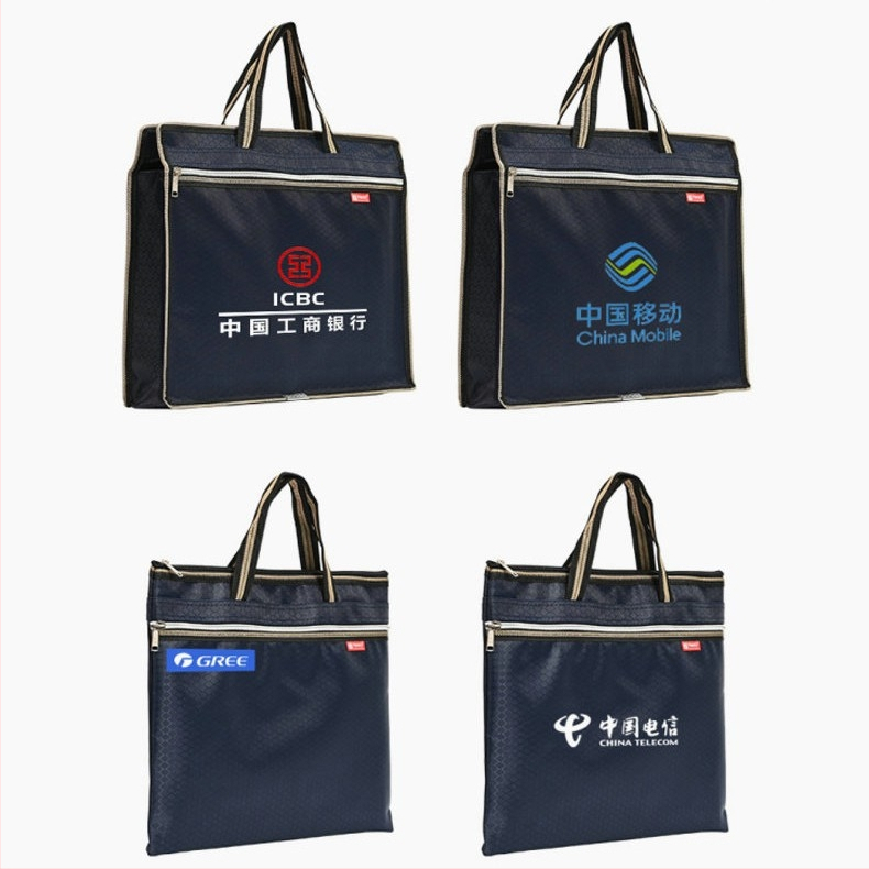 Geantă de documente pentru laptop, cu mâner, din Oxford cloth, fermoar, design tridimensional