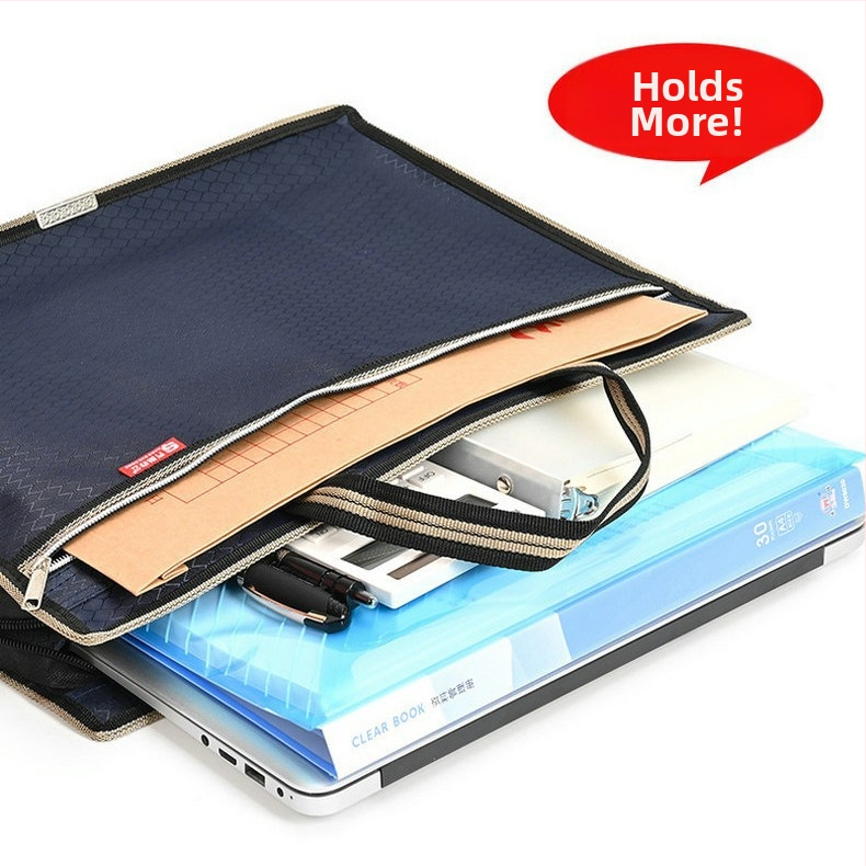 Geantă de documente pentru laptop, cu mâner, din Oxford cloth, fermoar, design tridimensional