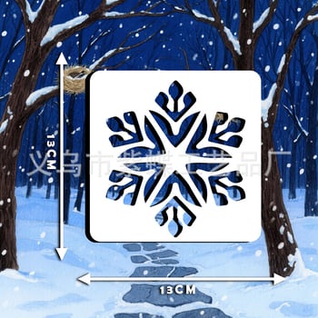 Hópehely ablakdekorációs festő sablon – PET anyag – Márka Yiwu Purple Butterfly Arts and Crafts Factory – IP-engedély nélkül