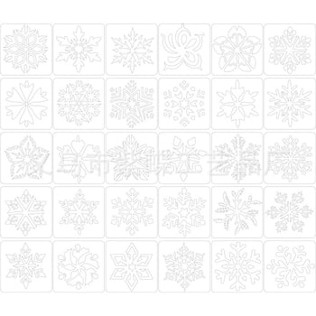 Hópehely ablakdekorációs festő sablon – PET anyag – Márka Yiwu Purple Butterfly Arts and Crafts Factory – IP-engedély nélkül