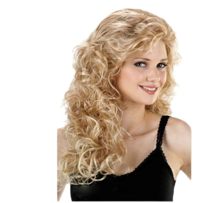 Hajparóka LY155 – Hosszú göndör haj diagonális frufival; hőálló rost; festhető és dauerolható