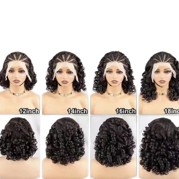 Hosszú göndör paróka valódi hajból, elülső csipkés rész – Bell Roll modell, kézzel készült, festhető és permelhető