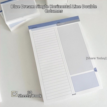 Blue Dream B5 Bloc de notițe ruptibile pentru elevi — Memorie de vocabular, Design simplu monocrom (Nu se poate lipi; Formă: Desen animat; Licență IP: Nu)