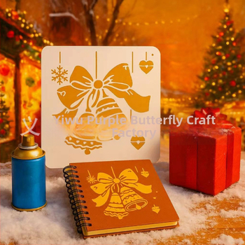 Set tematic Crăciun Transfrontal pentru DIY graffiti și pictură – Șablon cu modele decupate; Brand: Yiwu Purple Butterfly Arts and Crafts Factory; Import: Nu; Piața principală: Altele; Drepturi IP: Neautorizate