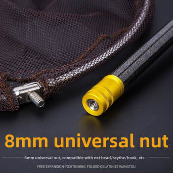 Prăjină telescopic din carbon pentru plasă de pescuit, ultra-ușoară, portabilă