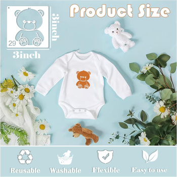 Șablon DIY pentru copii cu animale din desene animate - Material PET; Număr de produs Valentine's Day; Neimportat; Furnizare exclusivă cross-border; IP neautorizat