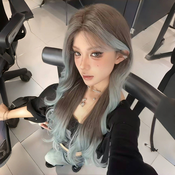 Perucă pentru femei cu păr lung buclat, Aspect natural, Material: mătase de înaltă temperatură, Tehnologie de prelucrare: mecanism, Model MG-185