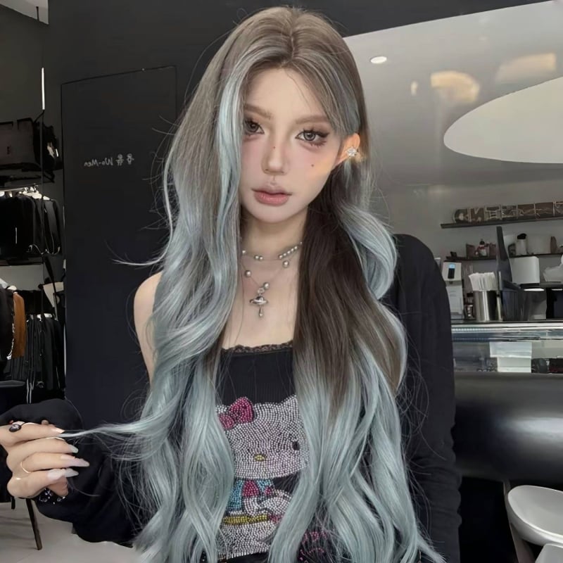 Perucă pentru femei cu păr lung buclat, Aspect natural, Material: mătase de înaltă temperatură, Tehnologie de prelucrare: mecanism, Model MG-185