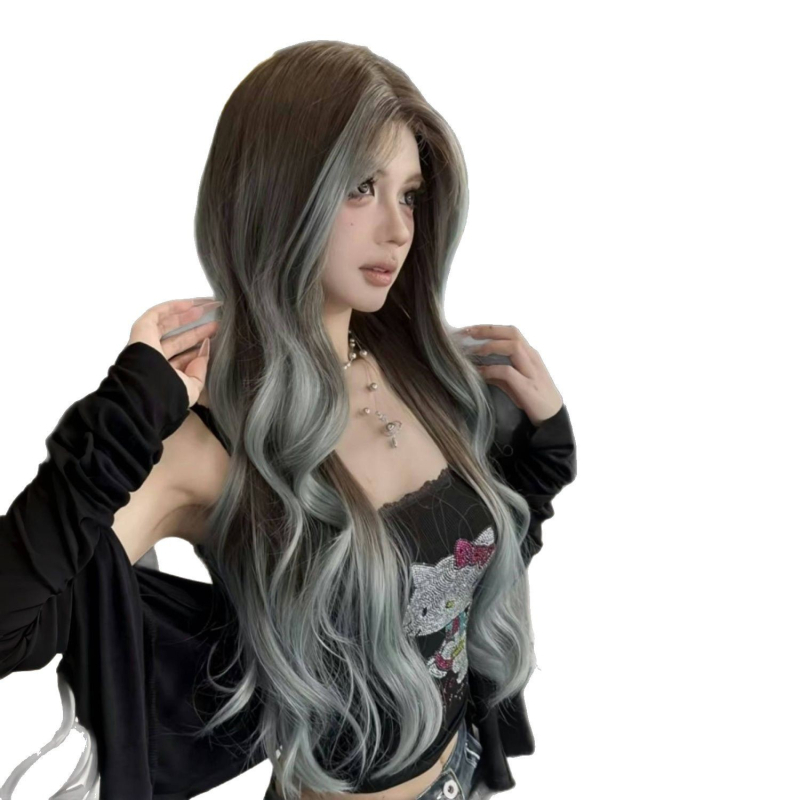 Perucă pentru femei cu păr lung buclat, Aspect natural, Material: mătase de înaltă temperatură, Tehnologie de prelucrare: mecanism, Model MG-185