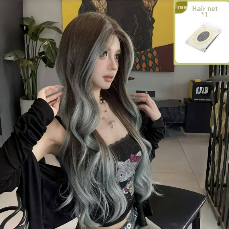 Perucă pentru femei cu păr lung buclat, Aspect natural, Material: mătase de înaltă temperatură, Tehnologie de prelucrare: mecanism, Model MG-185