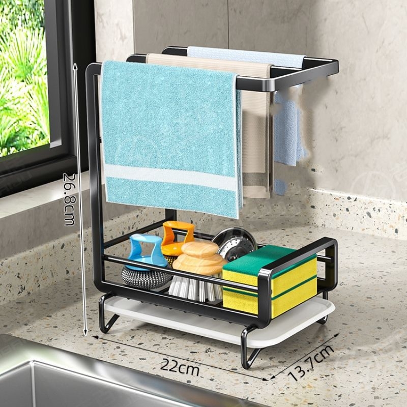 Raft metal montat pe perete pentru drenaj – design creativ pentru bucătărie și baie (lansare 2025)