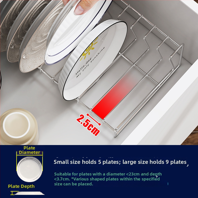 Raft pentru farfurii din oțel inoxidabil 304 — simplu, pentru dulap dezinfectare încorporat, cu drenaj, design modern