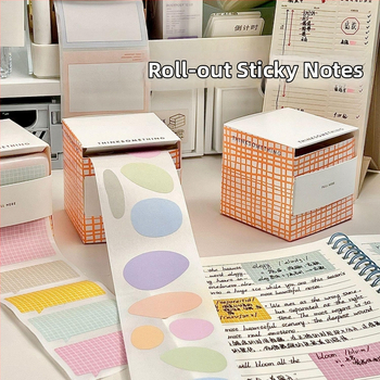 Set de notițe lipicioase într-o cutie de hârtie – note retractabile, adeziv puternic, linii orizontale