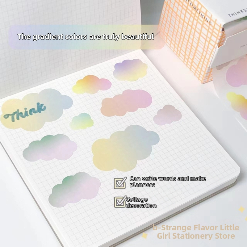 Set de notițe lipicioase într-o cutie de hârtie – note retractabile, adeziv puternic, linii orizontale