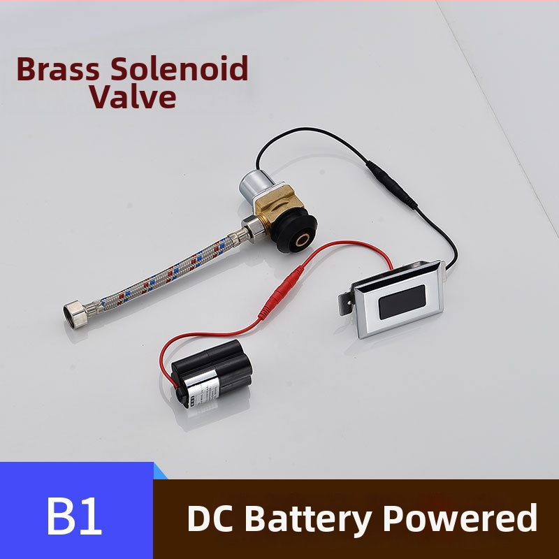 Valvă de spălare cu senzor pentru urină, electromagnet și cutie de baterii, transformator 6V, cupru, CHZJYITE