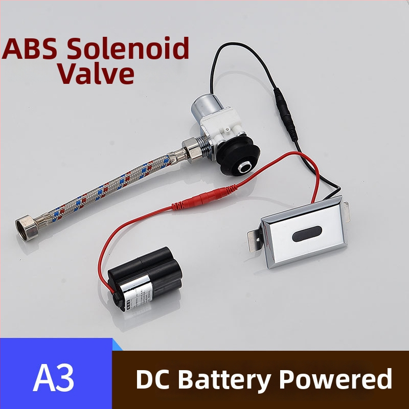 Valvă de spălare cu senzor pentru urină, electromagnet și cutie de baterii, transformator 6V, cupru, CHZJYITE