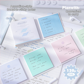 Rosyposy notițe autoadezive în stil acordeon, bloc de notițe portabil cu spate adeziv, fără licență IP