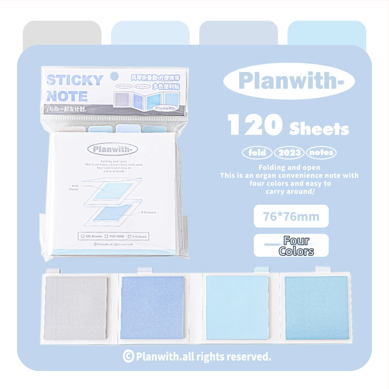 Rosyposy notițe autoadezive în stil acordeon, bloc de notițe portabil cu spate adeziv, fără licență IP