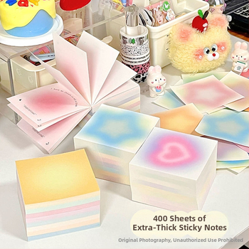 Bloc de notițe cu 400 foi, ruptibil, fără adeziv, pătrat, gros