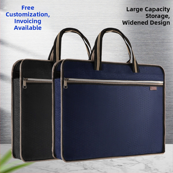 Servietă de afaceri din pânză Oxford, impermeabilă, cu fermoar, cu logo