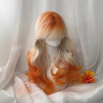 Perucă cu valuri mari, lungi, material: mătase rezistentă la temperaturi înalte, prelucrare mecanică, nu poate fi vopsită
