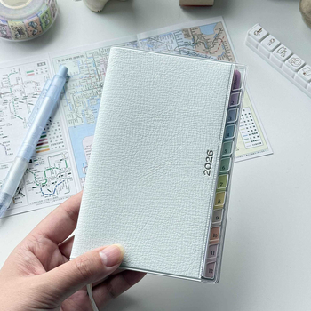 Bloc de notițe cu aspect japonez/koreean, legare cu ață, hârtie din pulpă de lemn, 40 gsm, 50–100 de pagini, planuri lunare și săptămânale, note de lucru și jurnal