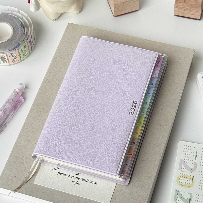 Bloc de notițe cu aspect japonez/koreean, legare cu ață, hârtie din pulpă de lemn, 40 gsm, 50–100 de pagini, planuri lunare și săptămânale, note de lucru și jurnal