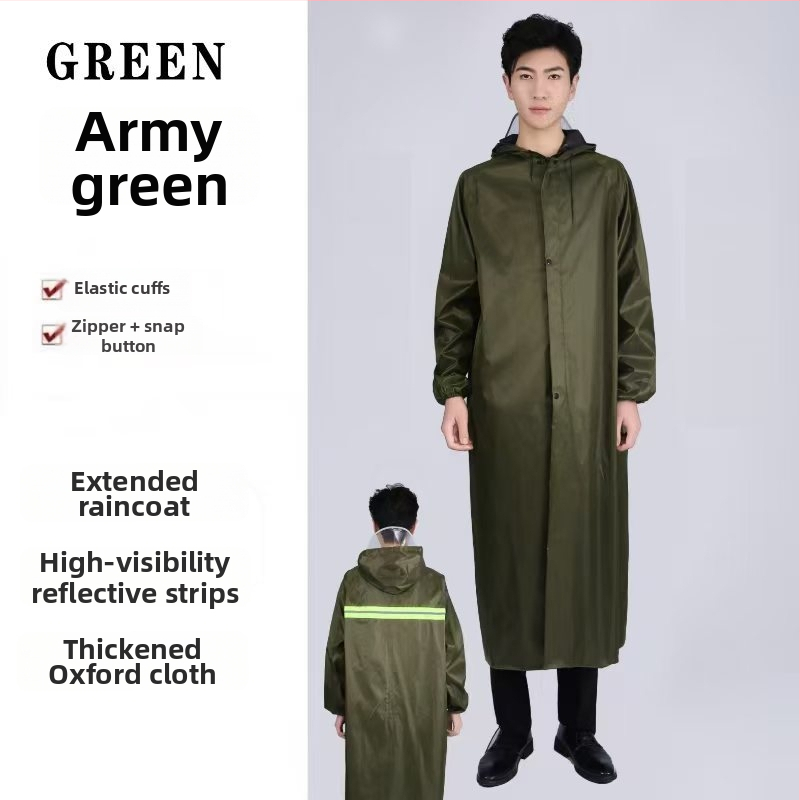 Poncho βροχής μονής μορφής από Oxford ύφασμα, παχύ, με PVC αδιάβροχο στρώμα, για ενήλικες, υπαίθρια πεζοπορία