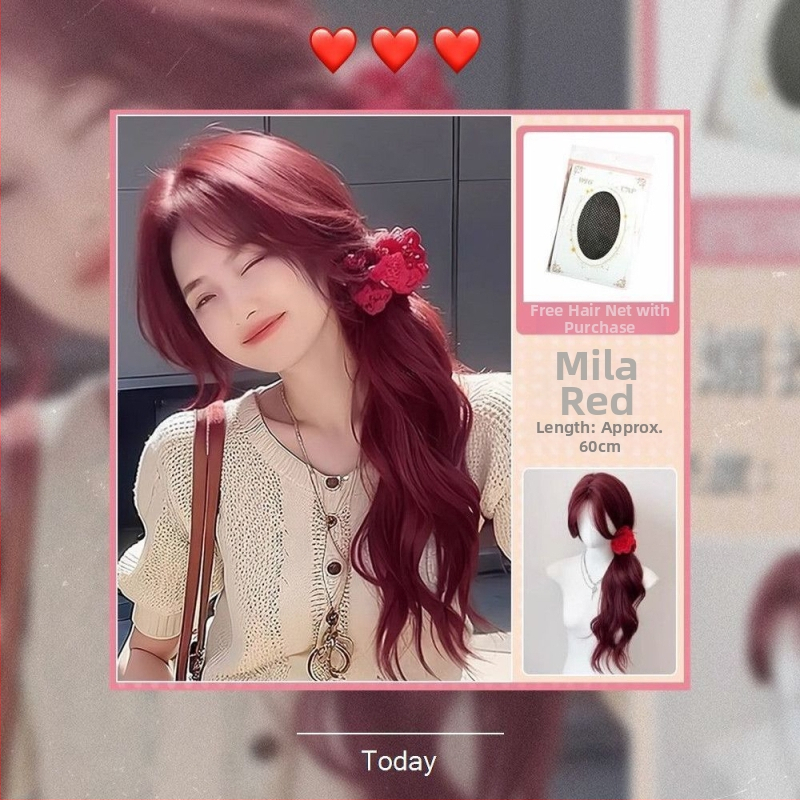 Perucă pentru femei, acoperire totală a capului, breton mediu, păr lung buclat, aspect natural, fibră rezistentă la temperatură înaltă