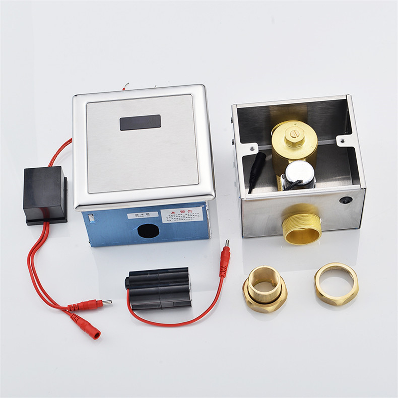 Ventil complet automat de spălare cu senzor pentru toaletă, model Hyb9121b-stool sensor; Alimentare DC/AC; presiune apă 4–6 kg; timp de spălare 6–8 s; ieșire 32 mm