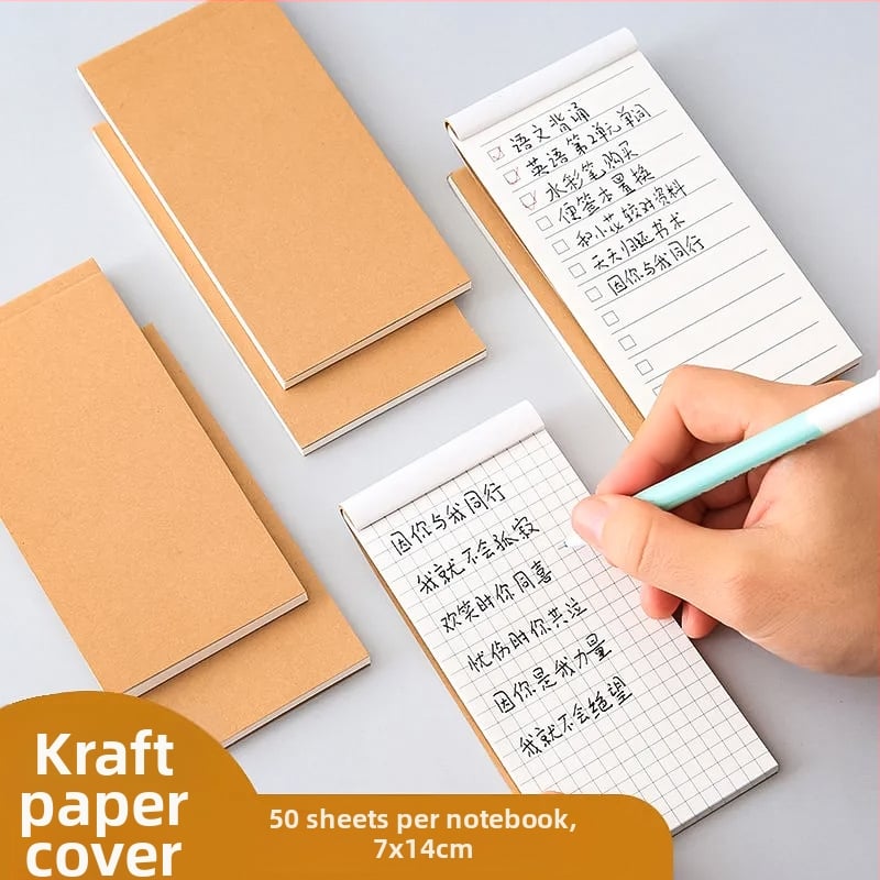 Bloc-notes Ruiqisi cu capac din hârtie kraft, capac rabatabil, 48 de foi