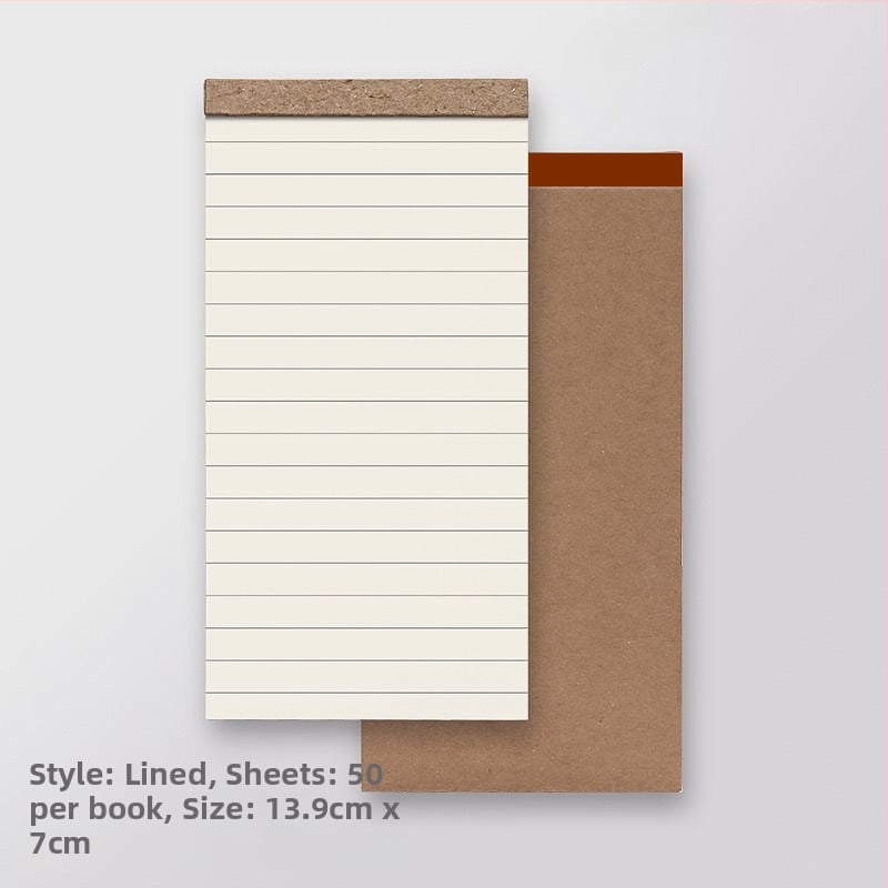 Bloc-notes Ruiqisi cu capac din hârtie kraft, capac rabatabil, 48 de foi
