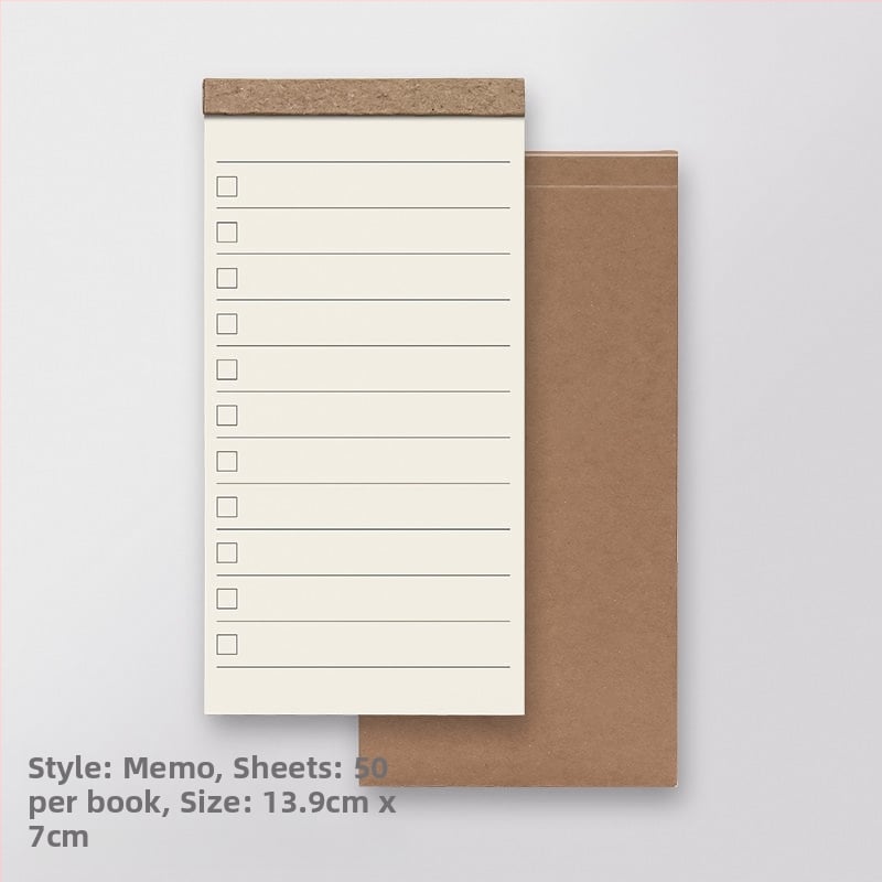 Bloc-notes Ruiqisi cu capac din hârtie kraft, capac rabatabil, 48 de foi