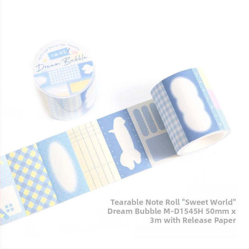 Note for Rulou de Note cu Margine Decorativă – Poate fi lipit, Un Rulou, Ambalaj de Bază