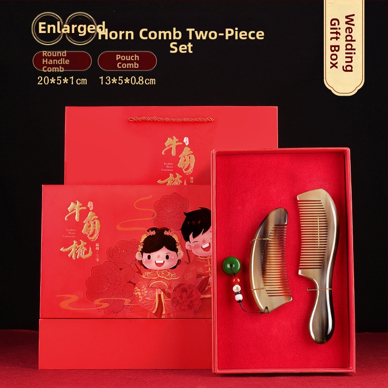 Rogni češalj u poklon kutiji – svadbena para, praktičan dar za dame; Marka: Mingchen craftsmanship; Oblik: Drugo; Materijal: Drugo; Stil: Jednostavno