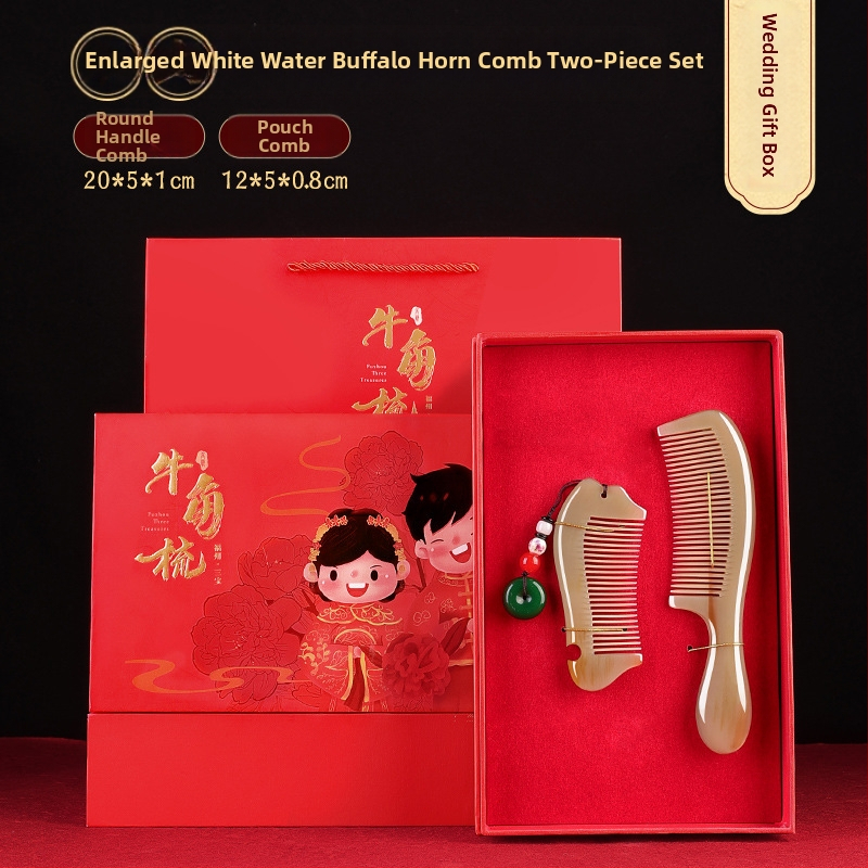 Rogni češalj u poklon kutiji – svadbena para, praktičan dar za dame; Marka: Mingchen craftsmanship; Oblik: Drugo; Materijal: Drugo; Stil: Jednostavno