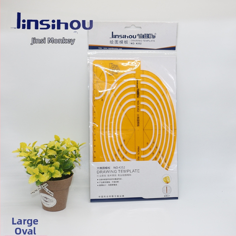 Șablon oval pentru desen 4352, riglă semiovală (Brand: German Capital; Material: adeziv K, adeziv moale)