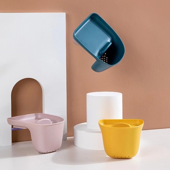 Raft din plastic pentru drenaj la chiuvetă, cu ventuză, mobil, multifuncțional